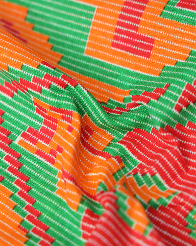 MULTICOLOR ABSTRACT DESIGN COTTON LINEN PRINTED FABRIC