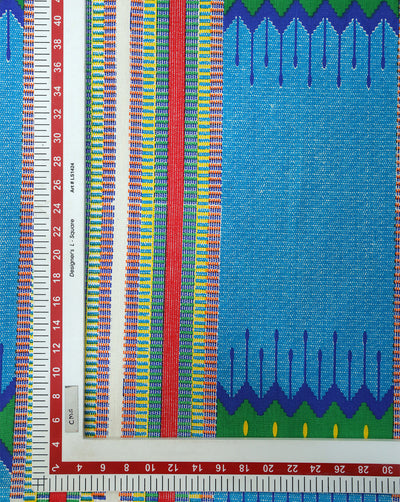 MULTICOLOR ABSTRACT DESIGN COTTON LINEN PRINTED FABRIC