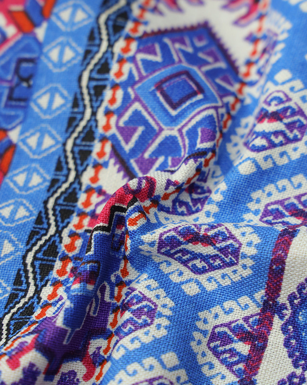 MULTICOLOR ABSTRACT DESIGN COTTON LINEN PRINTED FABRIC