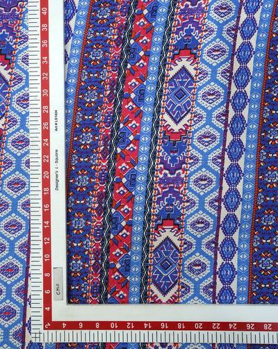 MULTICOLOR ABSTRACT DESIGN COTTON LINEN PRINTED FABRIC