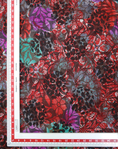 MULTICOLOR PRINTED BRASSO NET FABRIC
