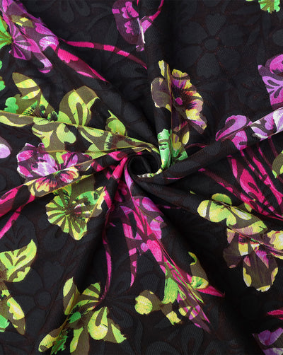 MULTICOLOR PRINTED BRASSO NET FABRIC