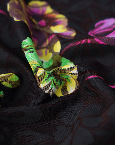 MULTICOLOR PRINTED BRASSO NET FABRIC