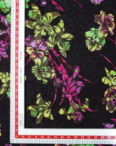 MULTICOLOR PRINTED BRASSO NET FABRIC