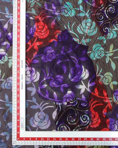 MULTICOLOR PRINTED BRASSO NET FABRIC