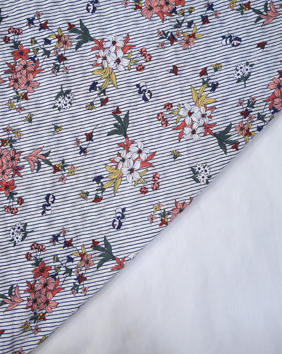 COTTON POLYESTER CREPE BLENDED PRINTED FABRIC