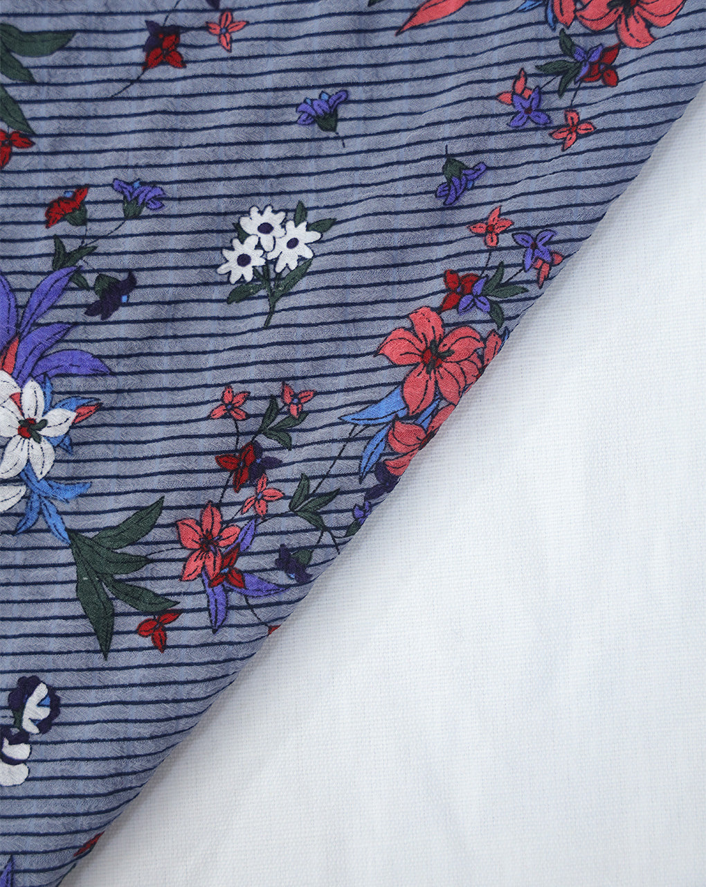 COTTON POLYESTER CREPE BLENDED PRINTED FABRIC