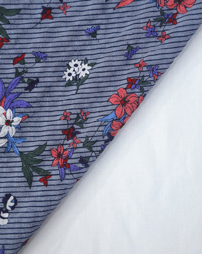 COTTON POLYESTER CREPE BLENDED PRINTED FABRIC