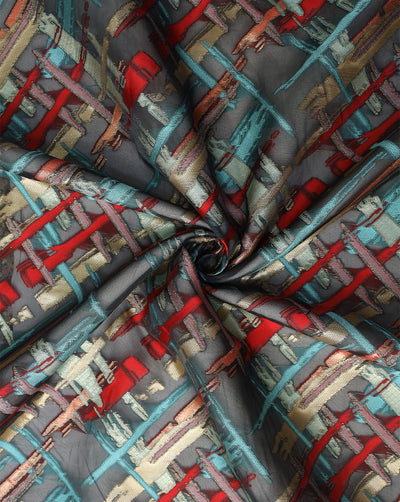 POLYESTER ORGANZA JACQUARD FABRIC (WIDTH 54 INCHES)