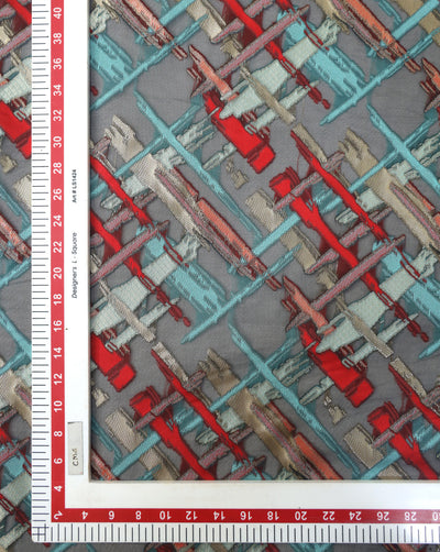 POLYESTER ORGANZA JACQUARD FABRIC (WIDTH 54 INCHES)