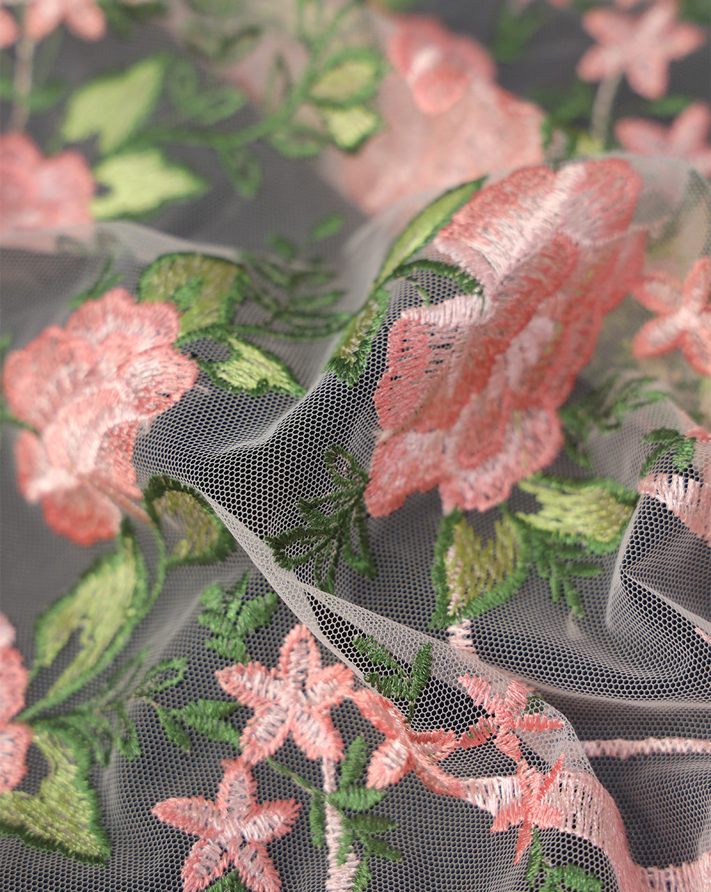 POLYESTER NET EMBROIDERY FABRIC