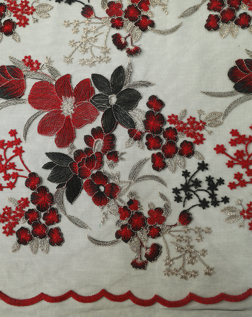 POLYESTER NET EMBROIDERY FABRIC