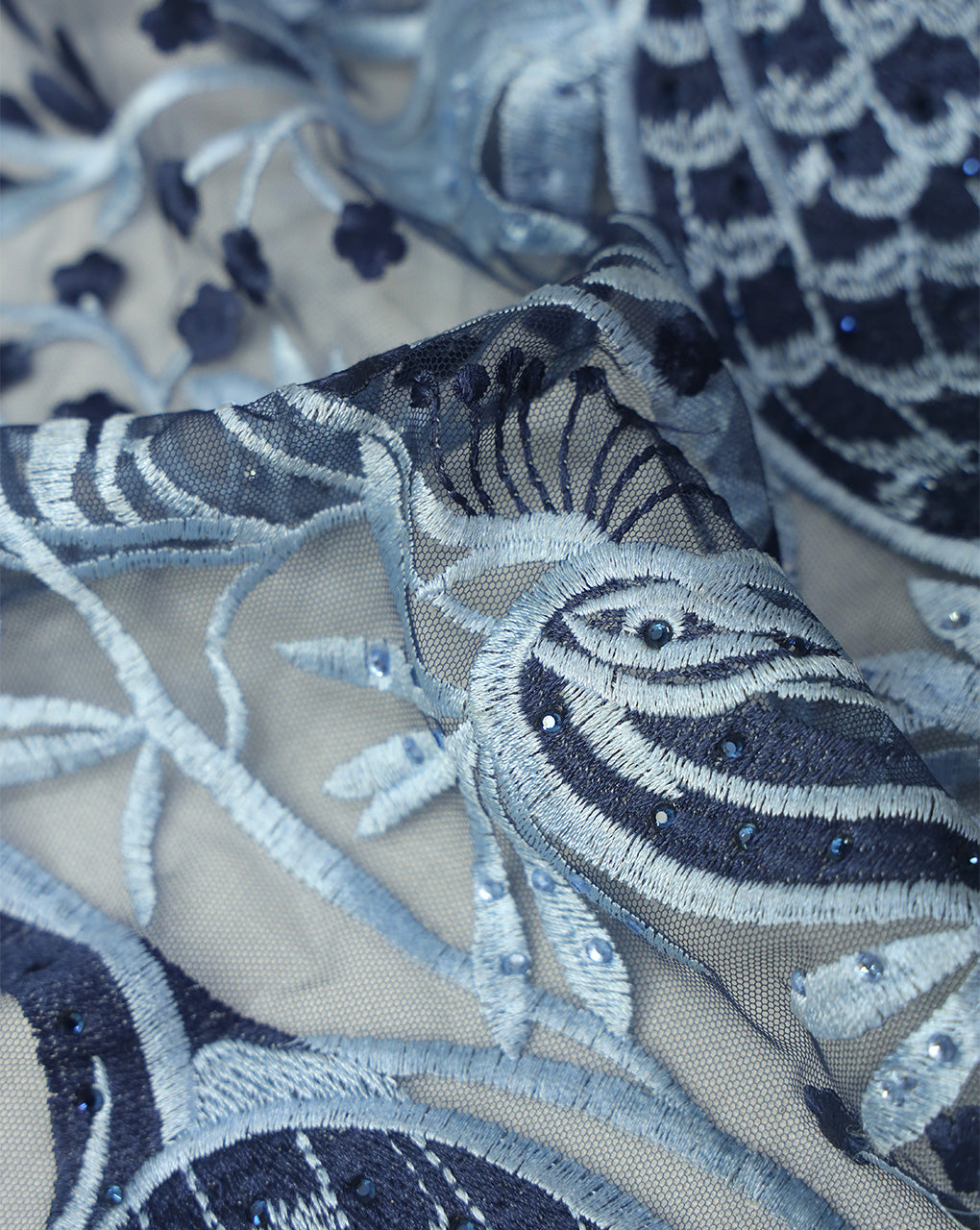 POLYESTER NET EMBROIDERY FABRIC