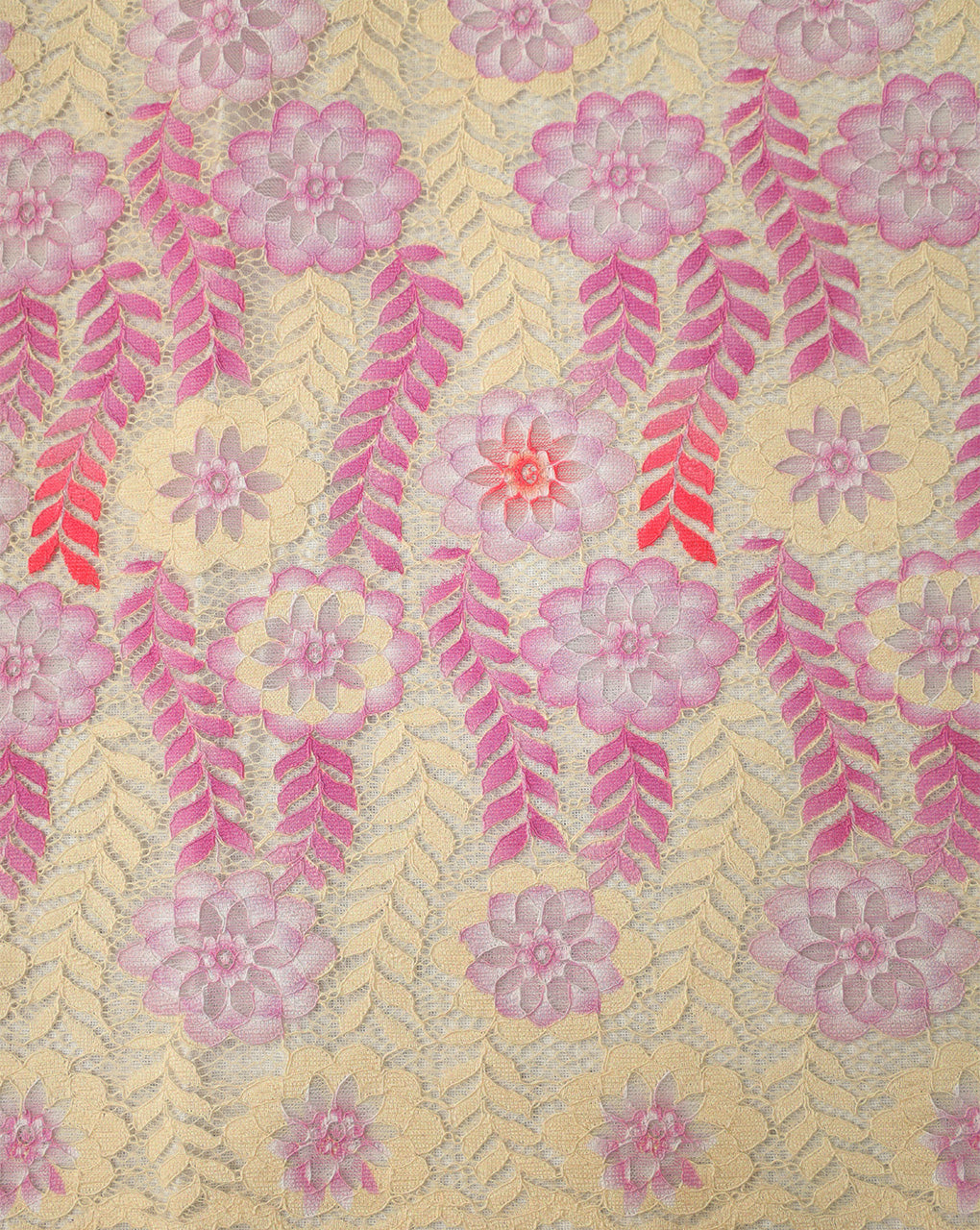 MULTICOLOR POLYESTER JACQUARD LACE FABRIC
