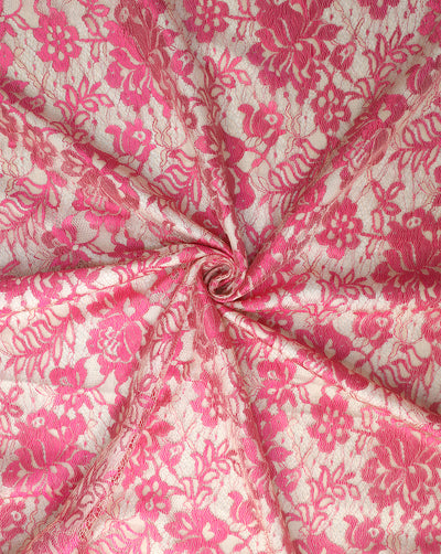 POLYESTER FLORAL DESIGN JACQUARD LACE FABRIC