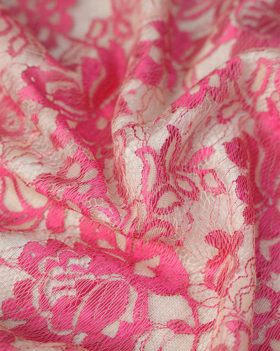 POLYESTER FLORAL DESIGN JACQUARD LACE FABRIC