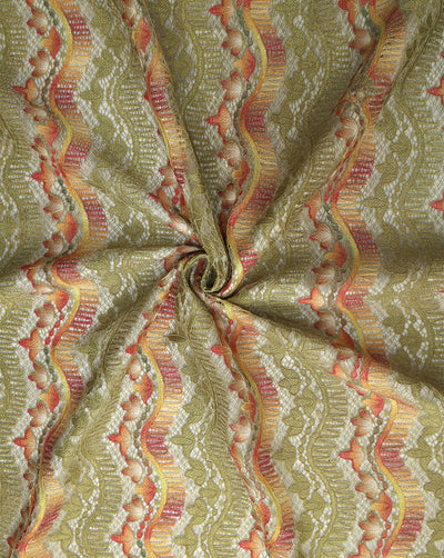 MULTICOLOR POLYESTER JACQUARD LACE FABRIC