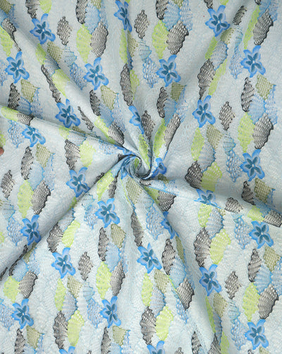 MULTICOLOR POLYESTER JACQUARD LACE FABRIC
