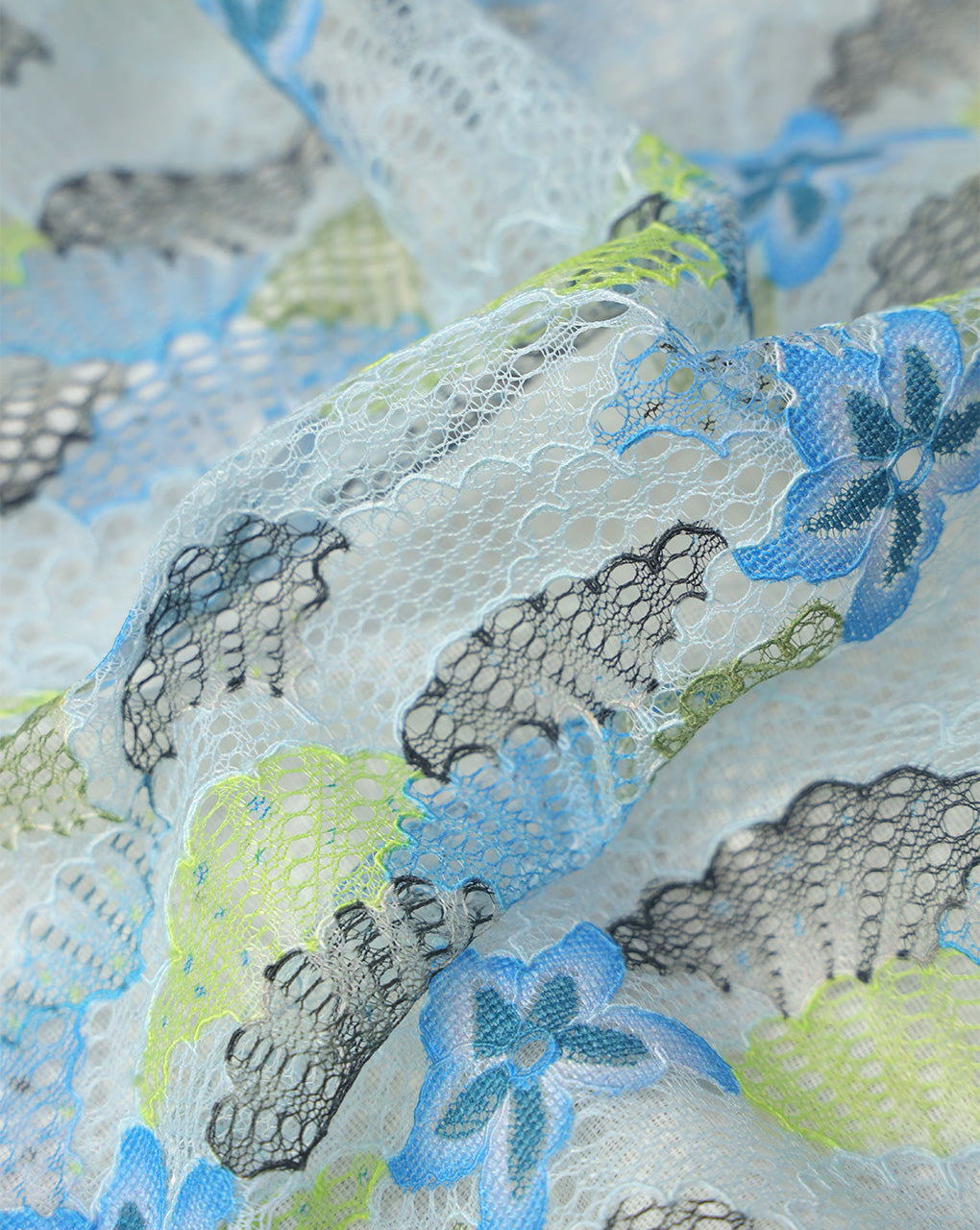 MULTICOLOR POLYESTER JACQUARD LACE FABRIC