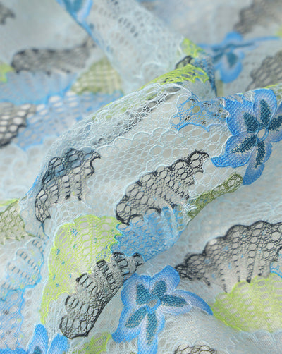 MULTICOLOR POLYESTER JACQUARD LACE FABRIC
