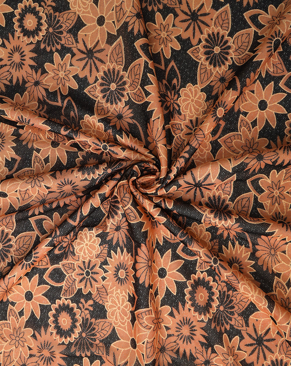 MULTICOLOR FLORAL DESIGN POLYESTER RUBBER PRINT LACE FABRIC