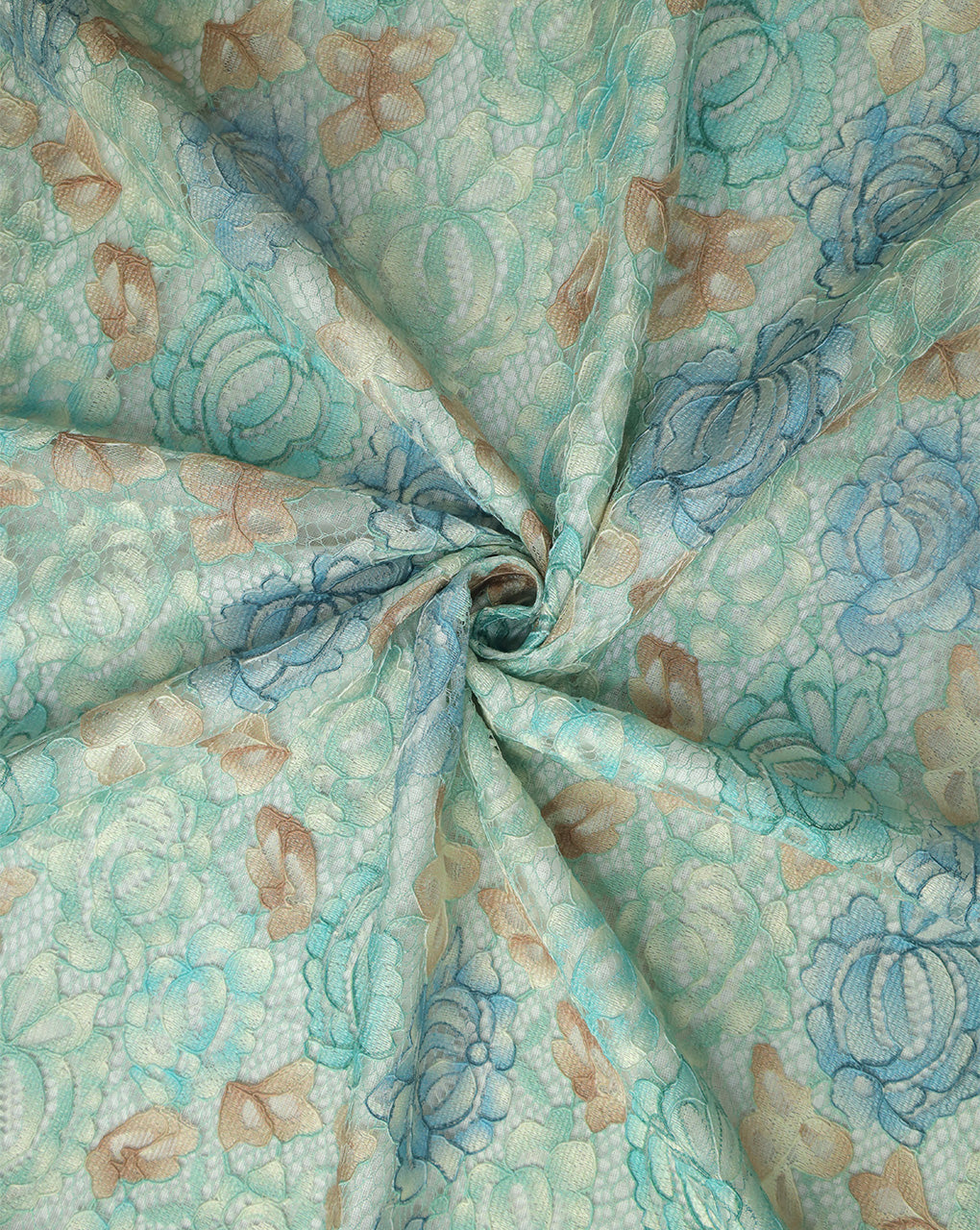 MULTICOLOR POLYESTER JACQUARD LACE FABRIC