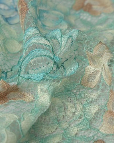 MULTICOLOR POLYESTER JACQUARD LACE FABRIC