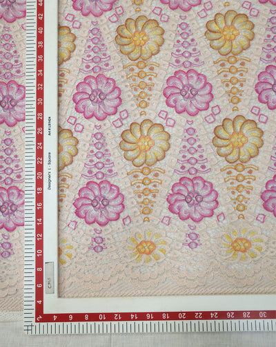 MULTICOLOR FLORAL DESIGN POLYESTER JACQUARD LACE FABRIC