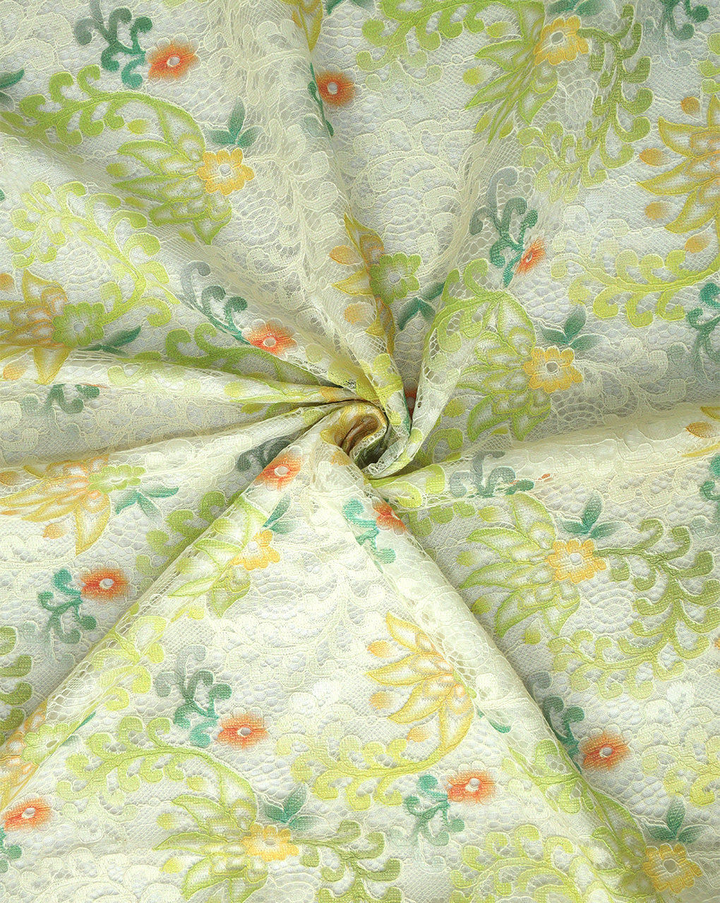 MULTICOLOR POLYESTER JACQUARD LACE FABRIC