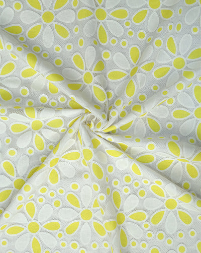 POLYESTER RUBBER PRINT LACE FABRIC