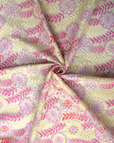 MULTICOLOR FLORAL DESIGN POLYESTER JACQUARD LACE FABRIC