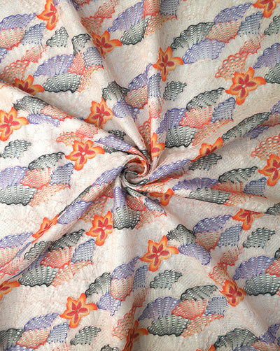 MULTICOLOR POLYESTER JACQUARD LACE FABRIC