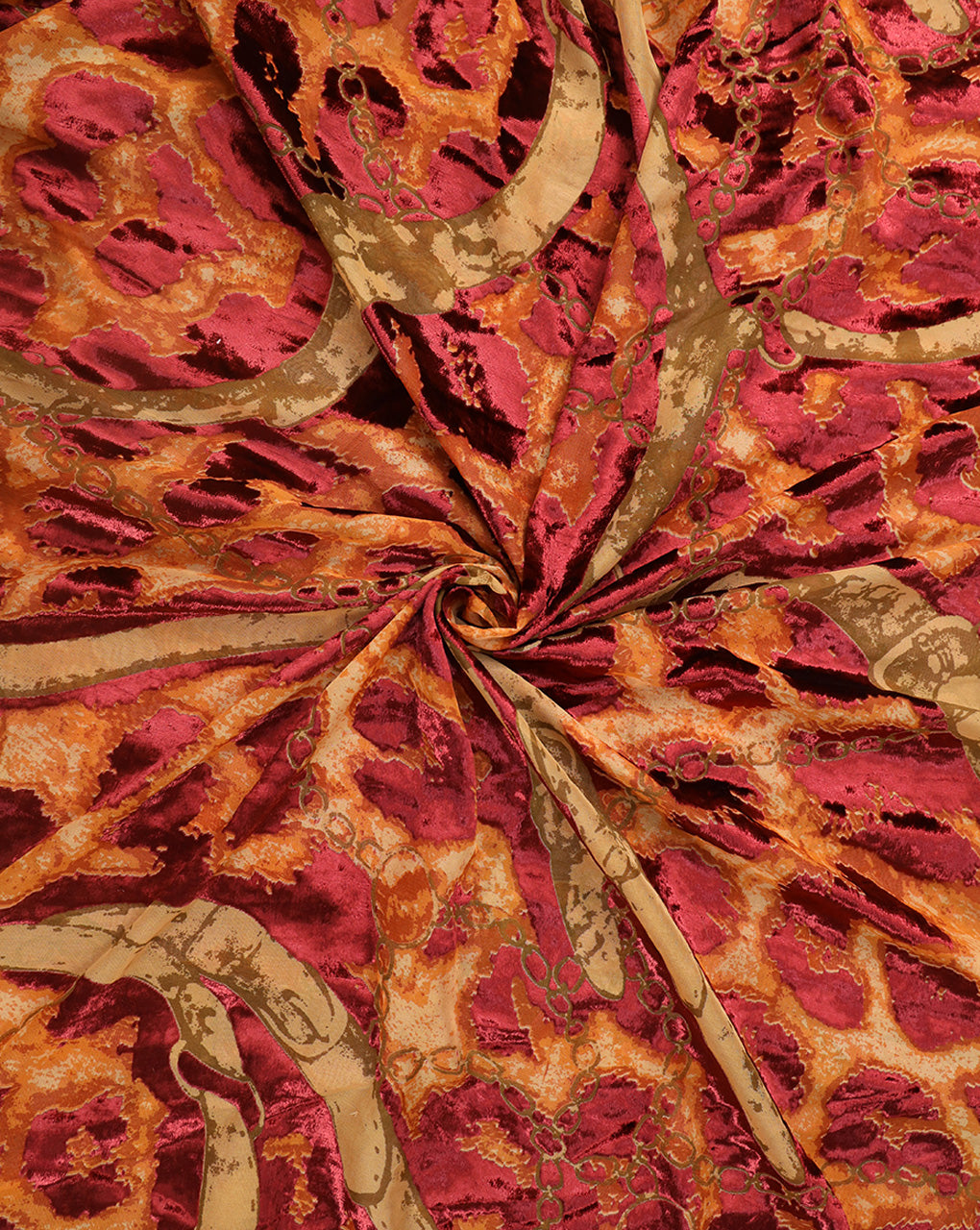 ABSTRACT PATTERN POLYESTER BRASSO VELVET FABRIC