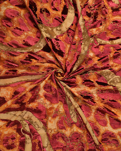 ABSTRACT PATTERN POLYESTER BRASSO VELVET FABRIC