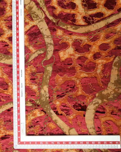 ABSTRACT PATTERN POLYESTER BRASSO VELVET FABRIC