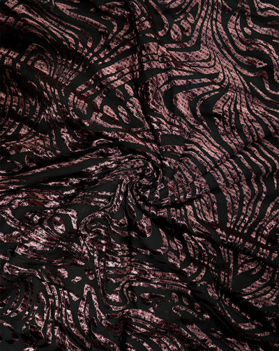 ABSTRACT PATTERN POLYESTER BRASSO VELVET FABRIC