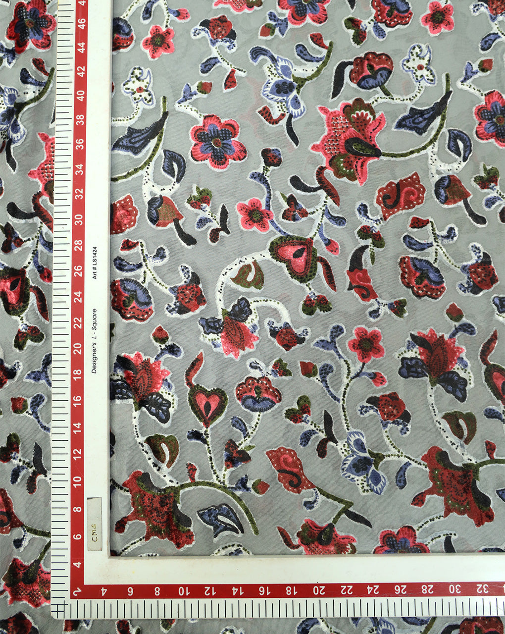FLORAL PATTERN POLYESTER BRASSO VELVET FABRIC