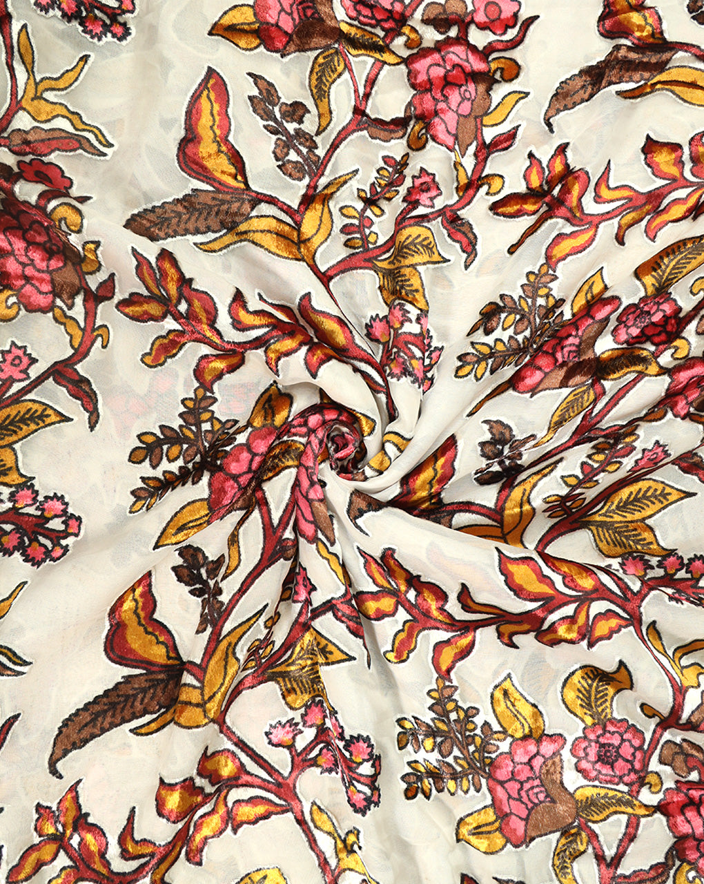 FLORAL PATTERN POLYESTER BRASSO VELVET FABRIC – Sahni Fabs