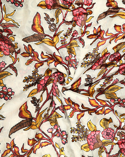 FLORAL PATTERN POLYESTER BRASSO VELVET FABRIC