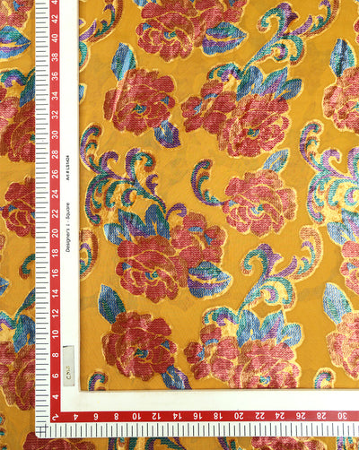FLORAL PATTERN POLYESTER BRASSO VELVET FABRIC