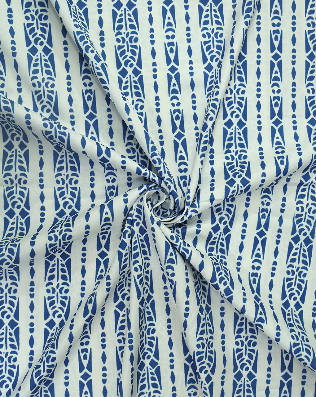WHITE & BLUE DIGITAL PRINTED FABRIC