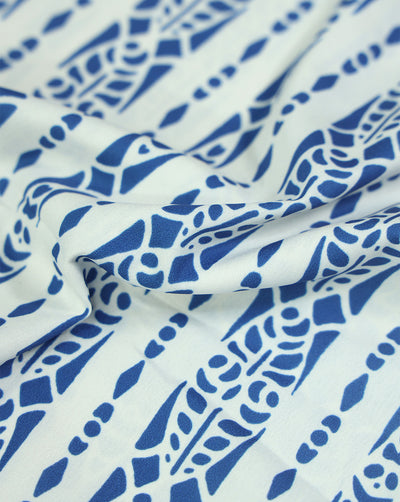 WHITE & BLUE DIGITAL PRINTED FABRIC