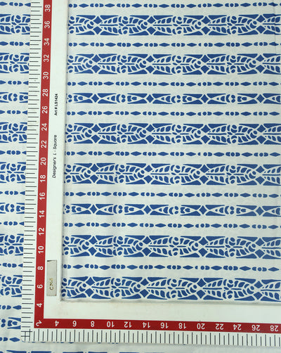 WHITE & BLUE DIGITAL PRINTED FABRIC