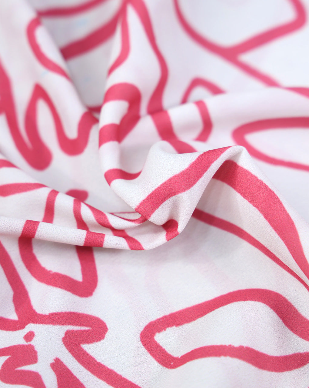 WHITE & PINK DIGITAL PRINTED FABRIC