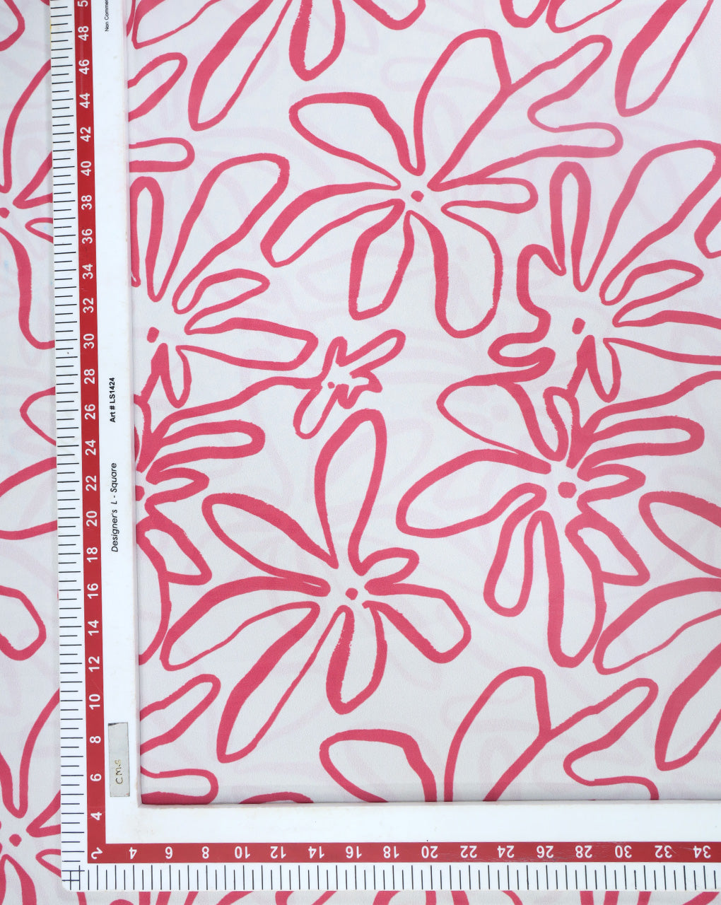 WHITE & PINK DIGITAL PRINTED FABRIC