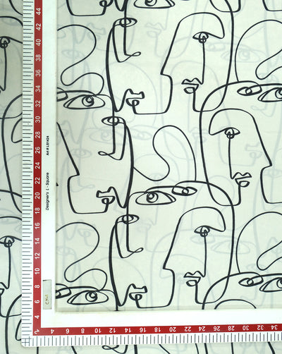 WHITE & BLACK DIGITAL PRINTED FABRIC