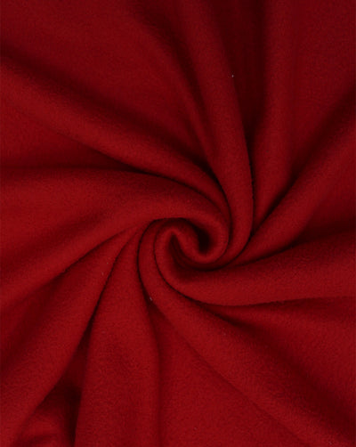 RED PLAIN POLYESTER FLEECE FABRIC