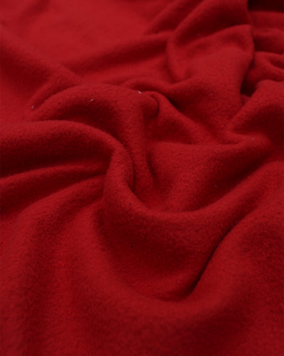 RED PLAIN POLYESTER FLEECE FABRIC