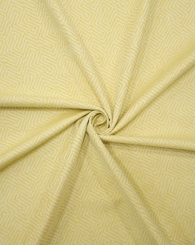 YELLOW COTTON-LINEN JACQUARD FABRIC
