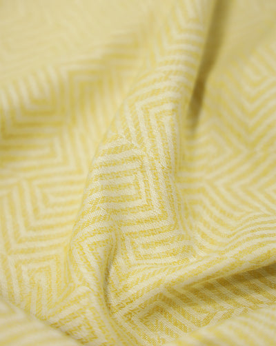 YELLOW COTTON-LINEN JACQUARD FABRIC